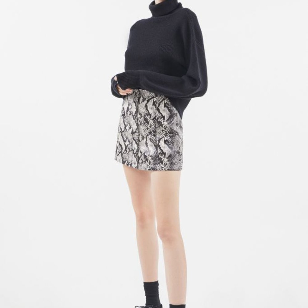 UO Siren Snake Print Button-Front Mini Skirt